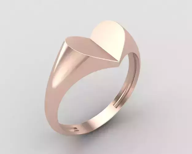lightweight minimal heart ring 105-MW 3D print model