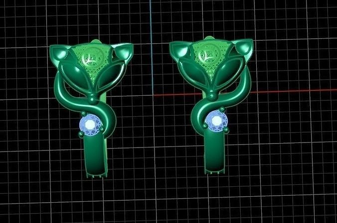 Fox Earring 3D print model