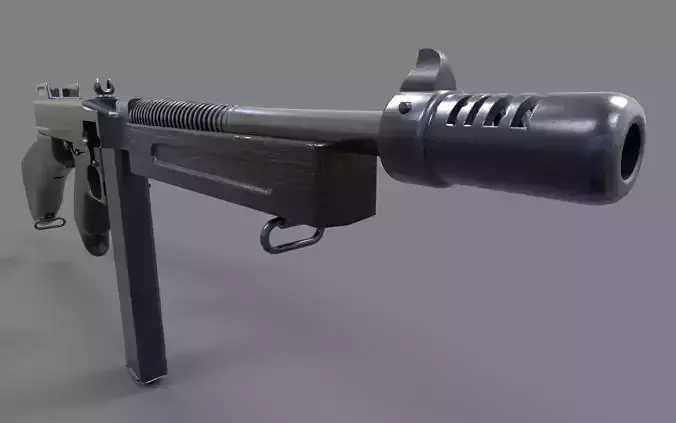 Tommy Gun  Low-poly 3D model