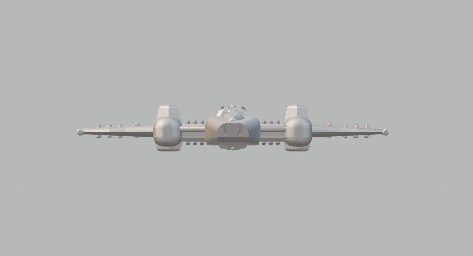 CS2-072023 Concept Fighter Starship 3D print model_6