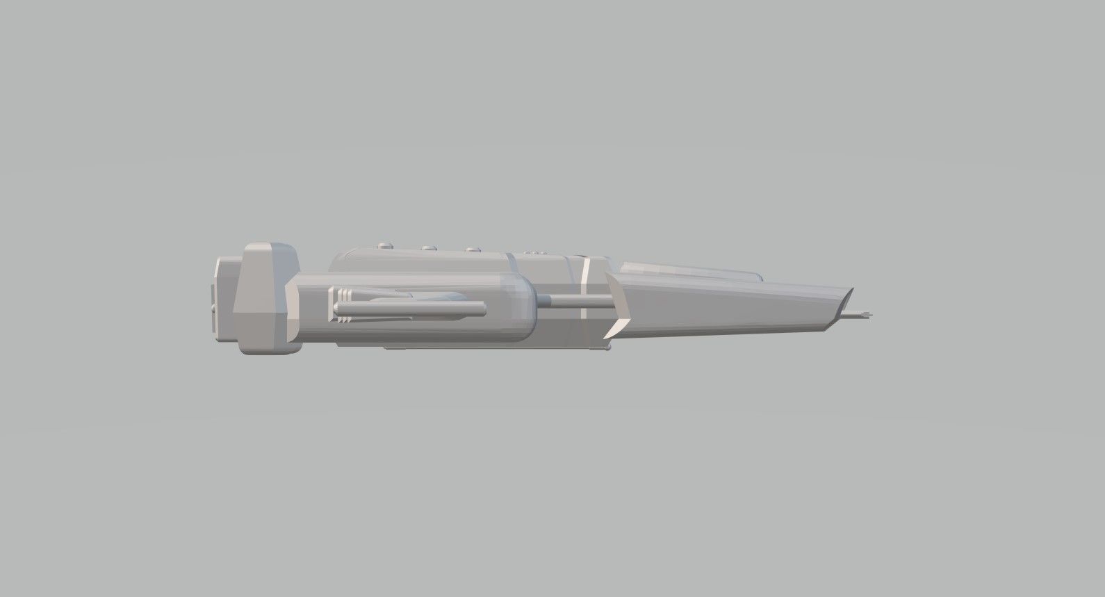 CS2-072023 Concept Fighter Starship 3D print model_5