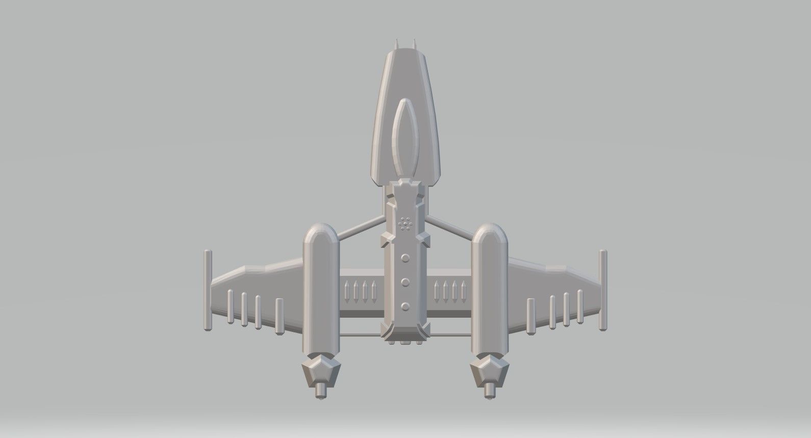 CS2-072023 Concept Fighter Starship 3D print model_2