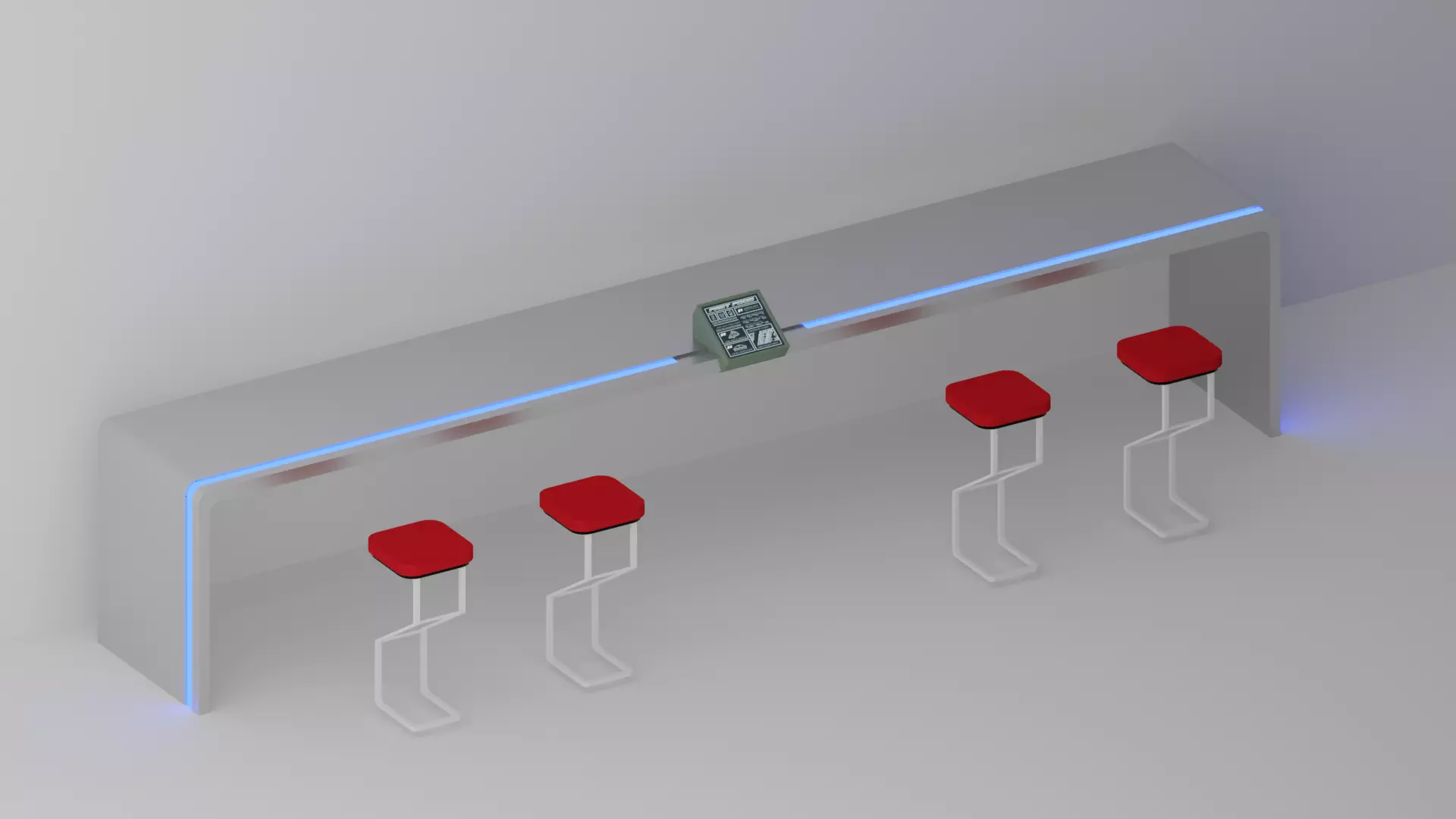 Bar table and chair 3D model_0