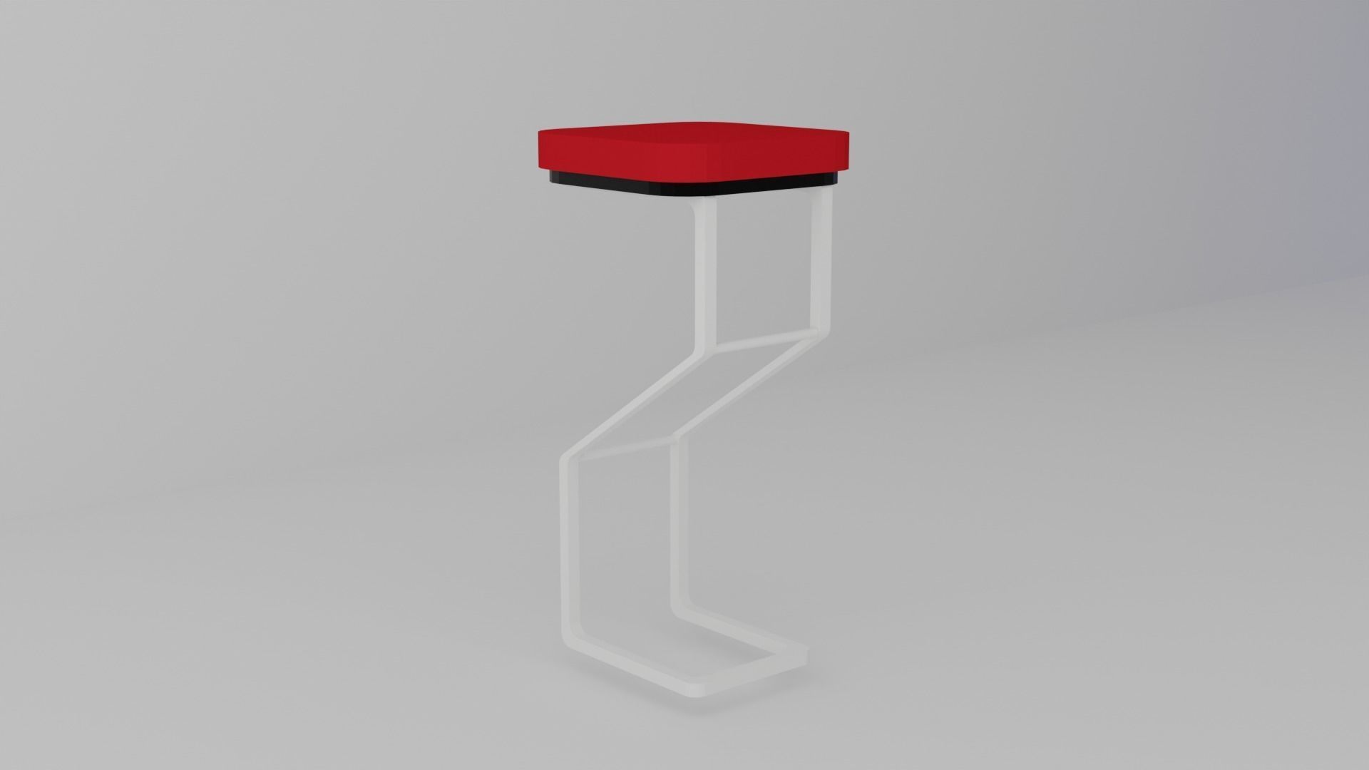 Bar table and chair 3D model_1