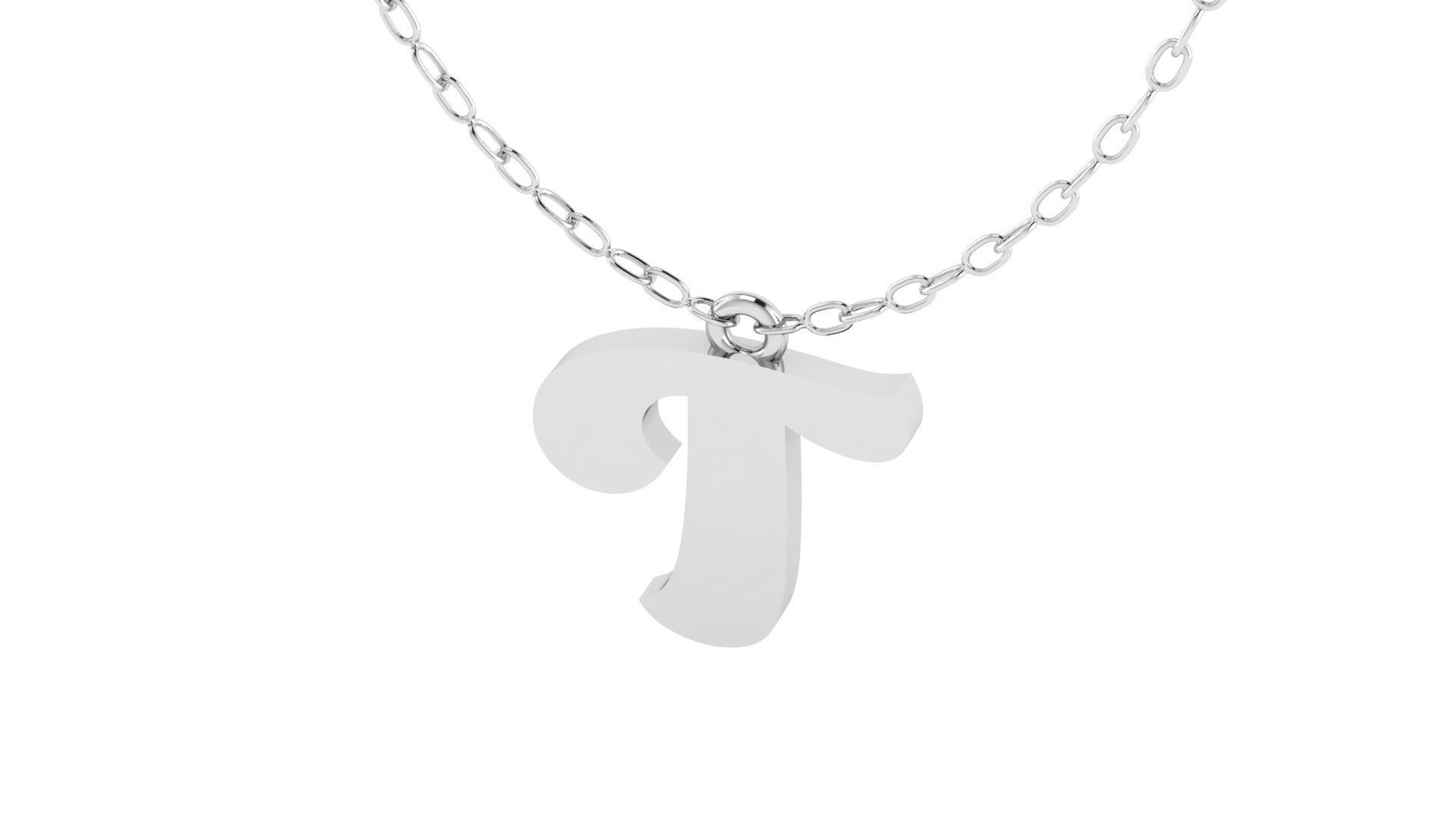 Alphabet Pendant T 3D print model_8