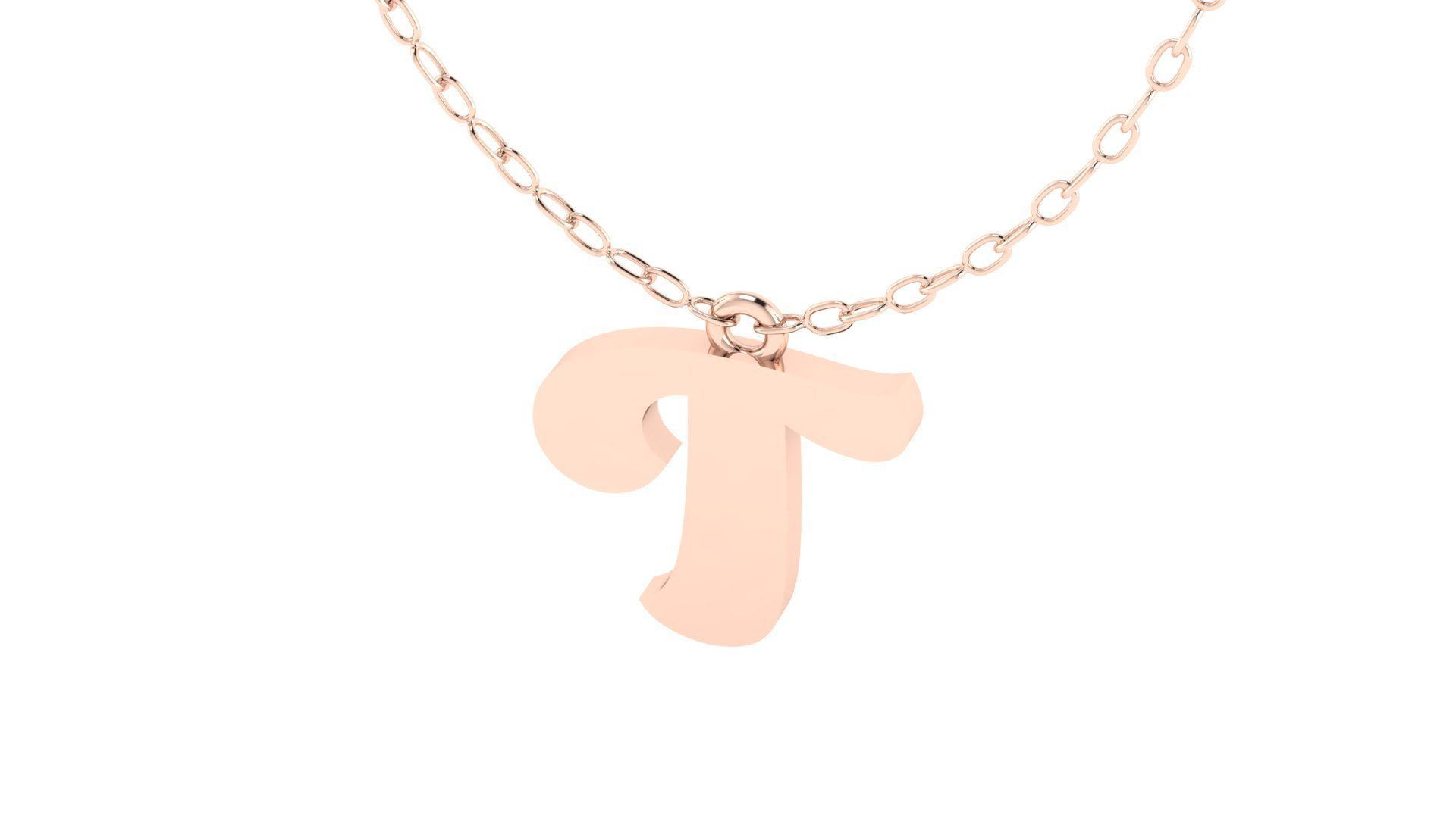 Alphabet Pendant T 3D print model_6