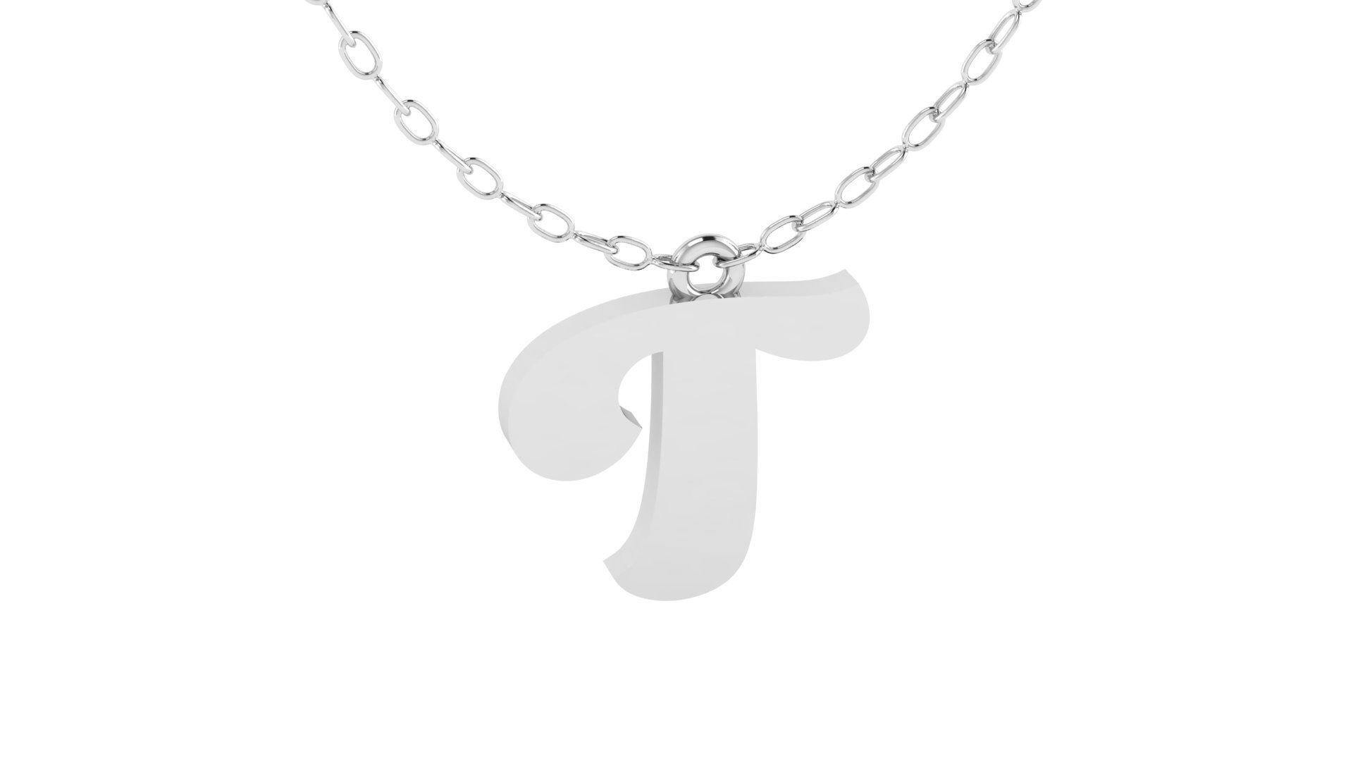 Alphabet Pendant T 3D print model_3