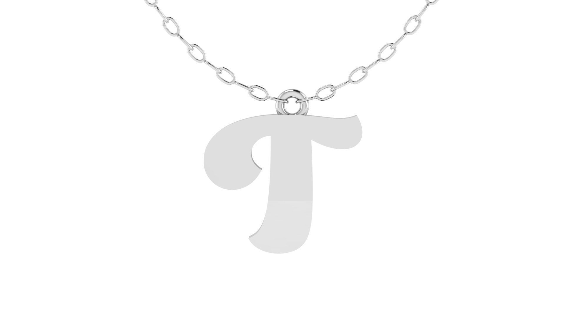Alphabet Pendant T 3D print model_7