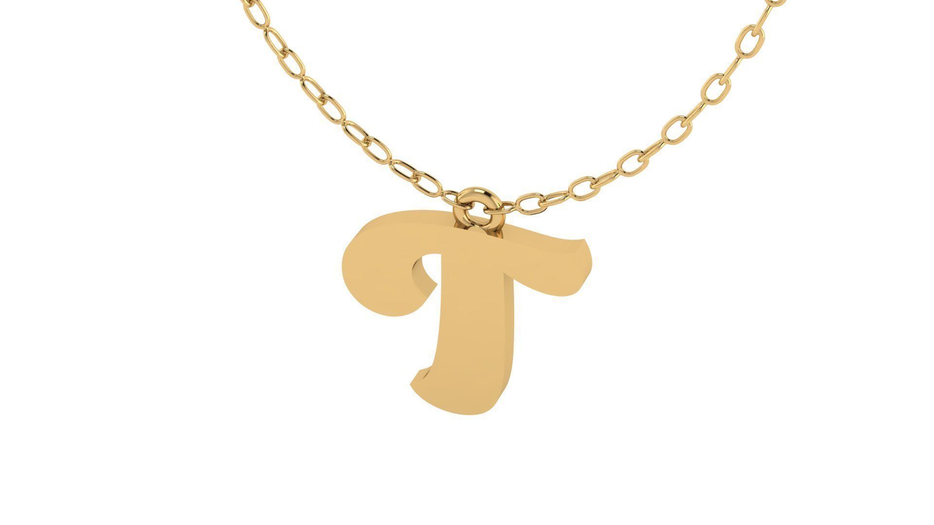 Alphabet Pendant T 3D print model_9