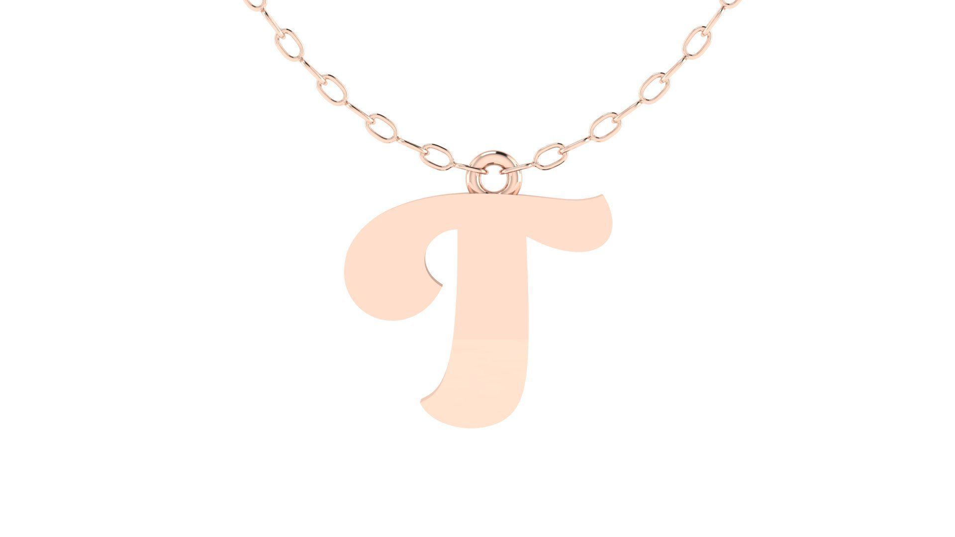 Alphabet Pendant T 3D print model_4