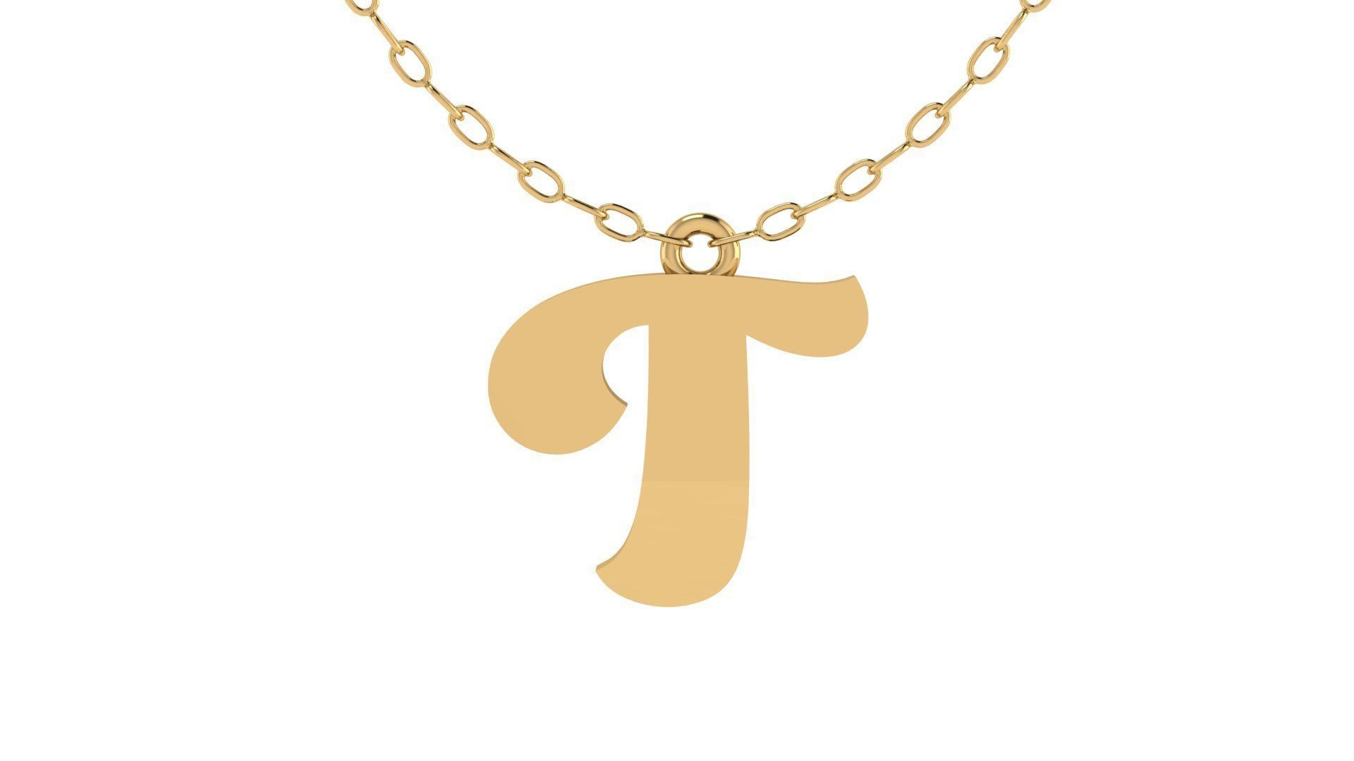 Alphabet Pendant T 3D print model_2