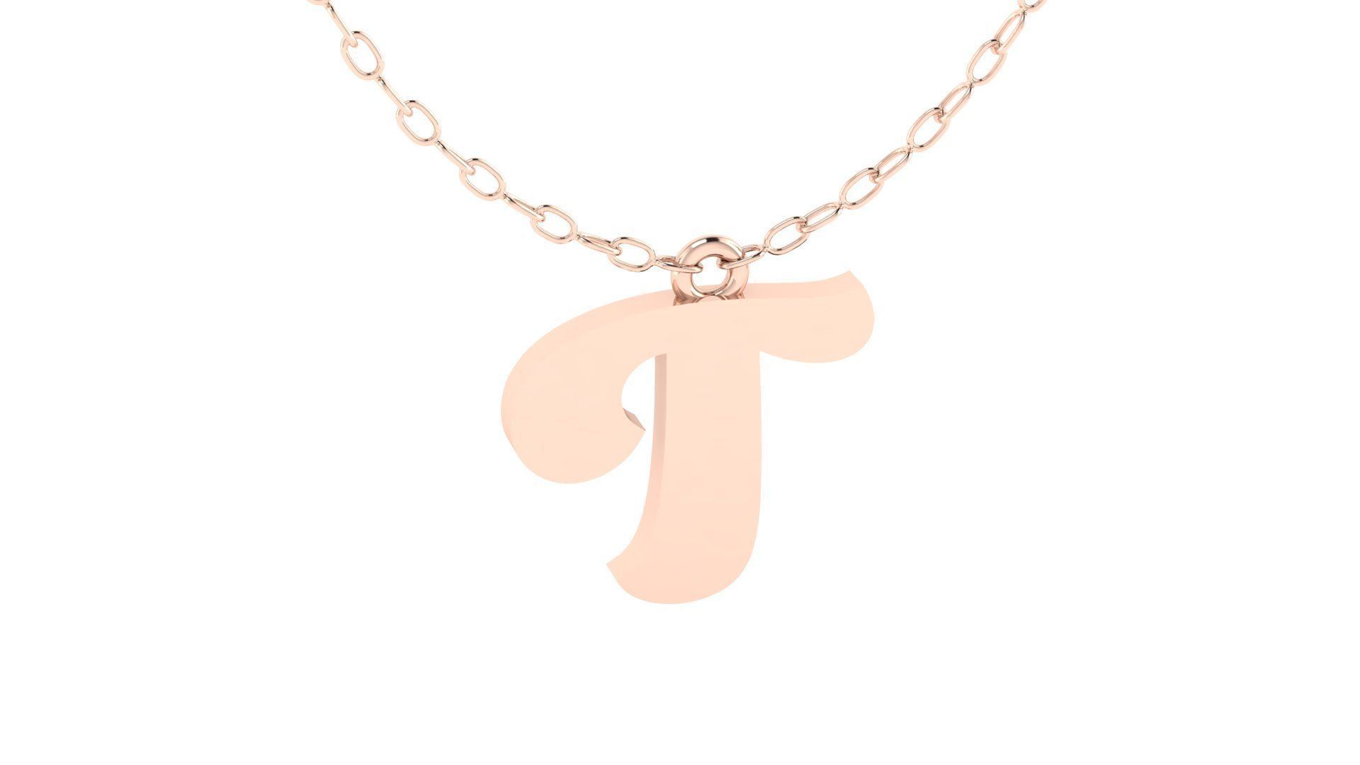 Alphabet Pendant T 3D print model_5