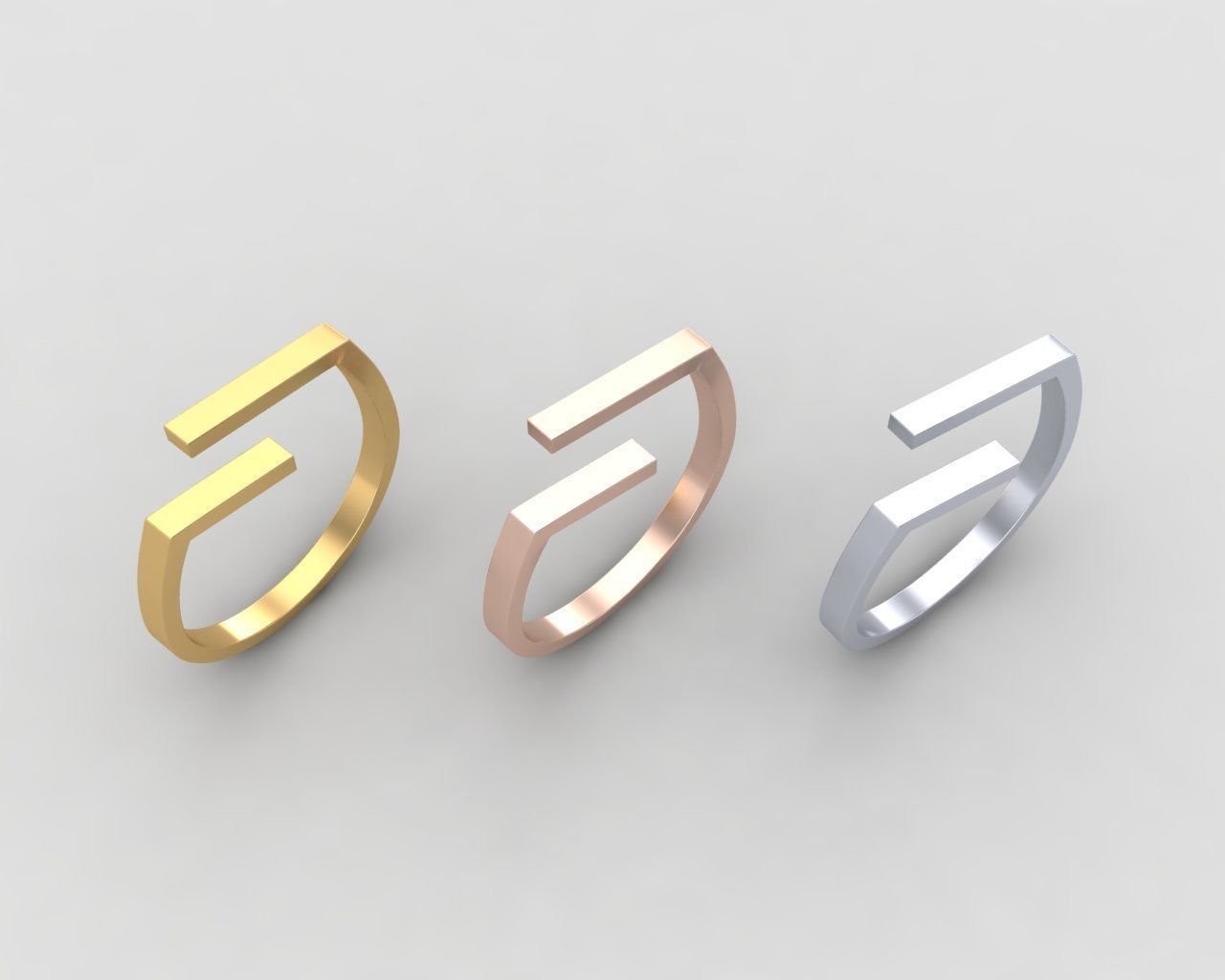 lightweight bypass minimal ring 107-MW 3D print model_9