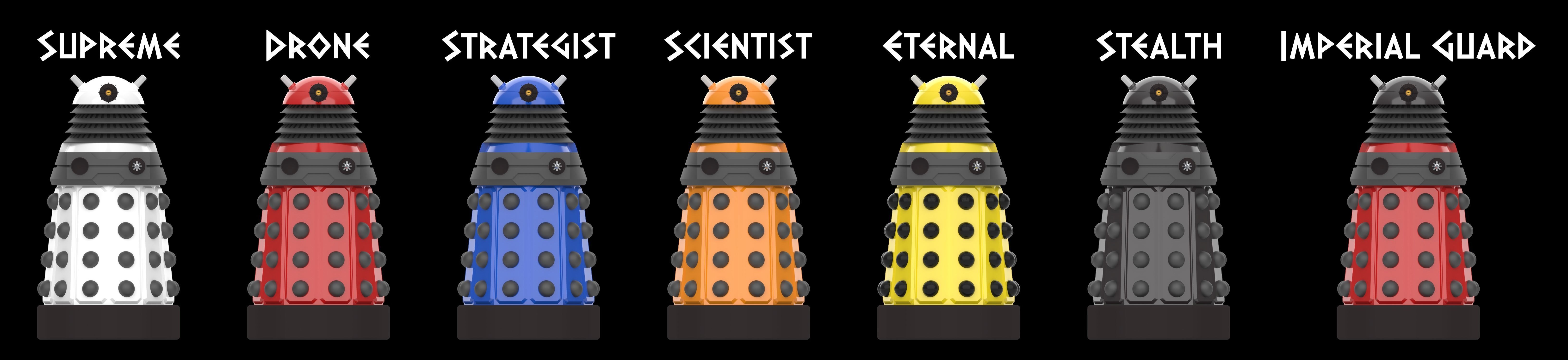 Paradigm Daleks - 32mm Miniature - 3D print model_2