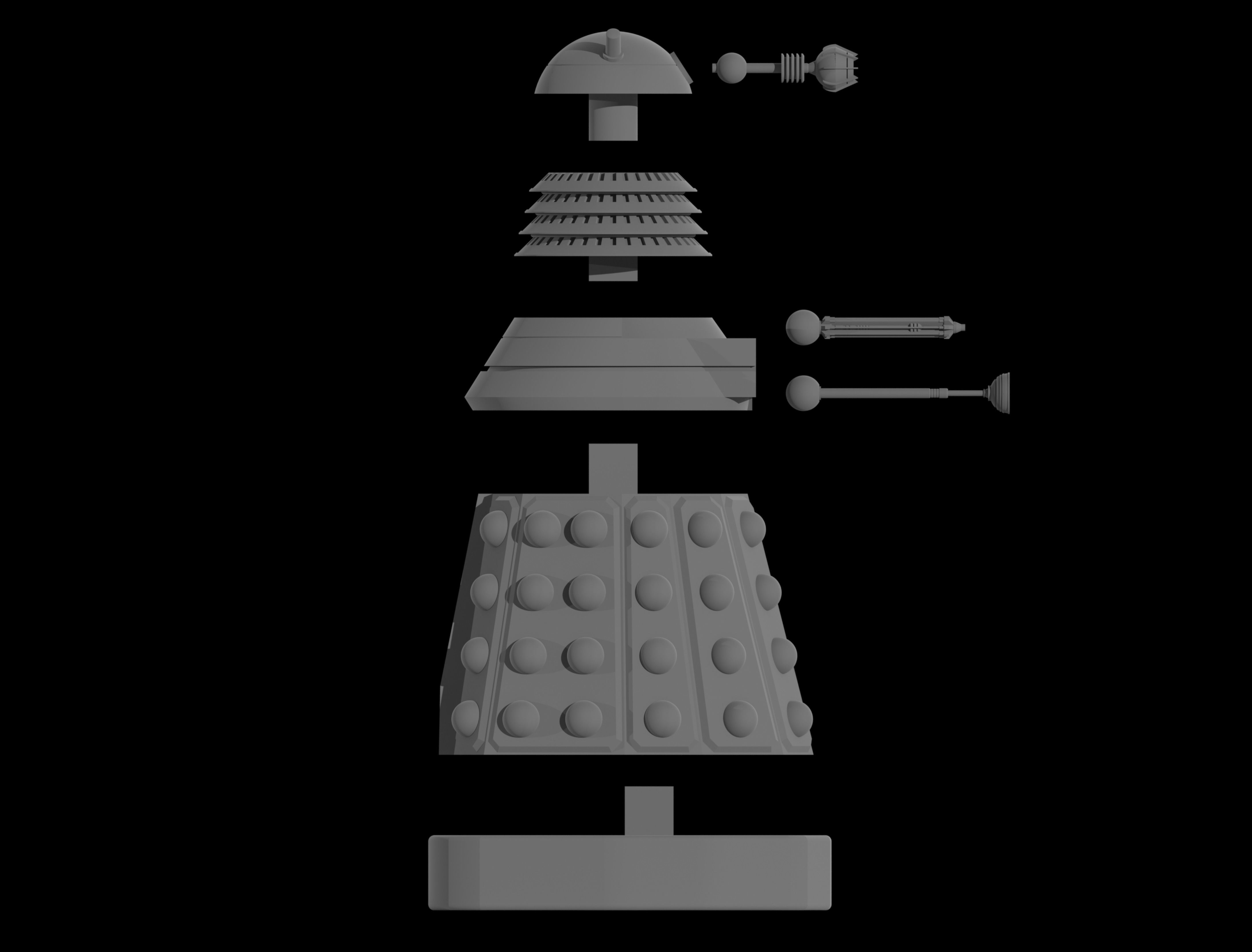 Paradigm Daleks - 32mm Miniature - 3D print model_3