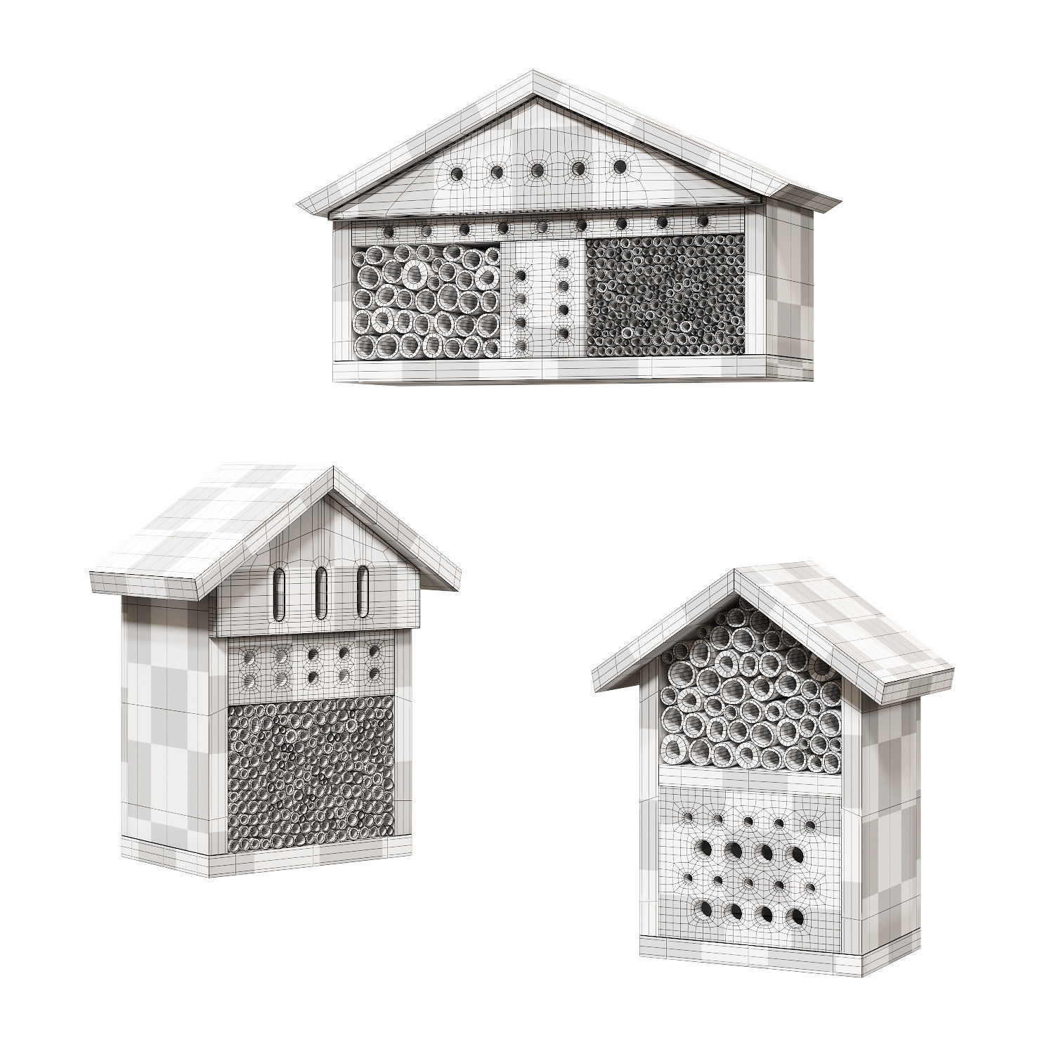Bee house 3D model_3