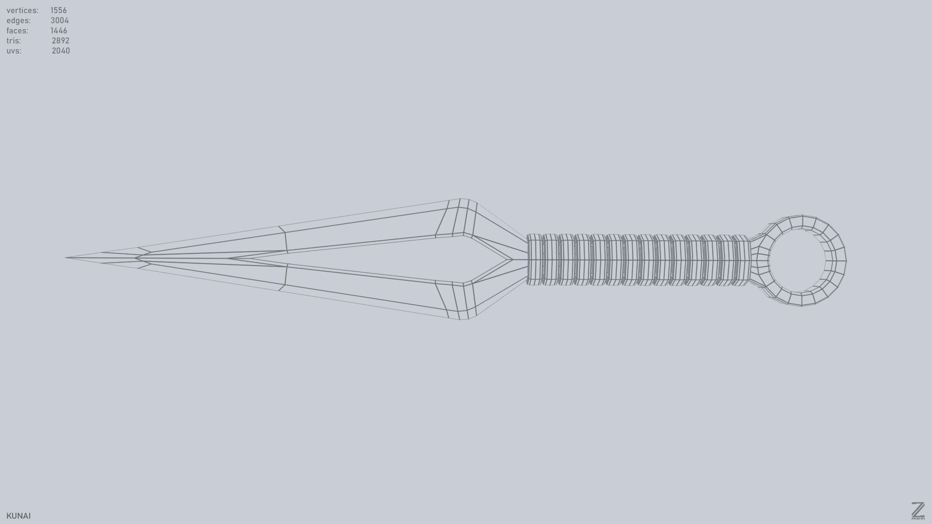Kunai Low-poly 3D model_11