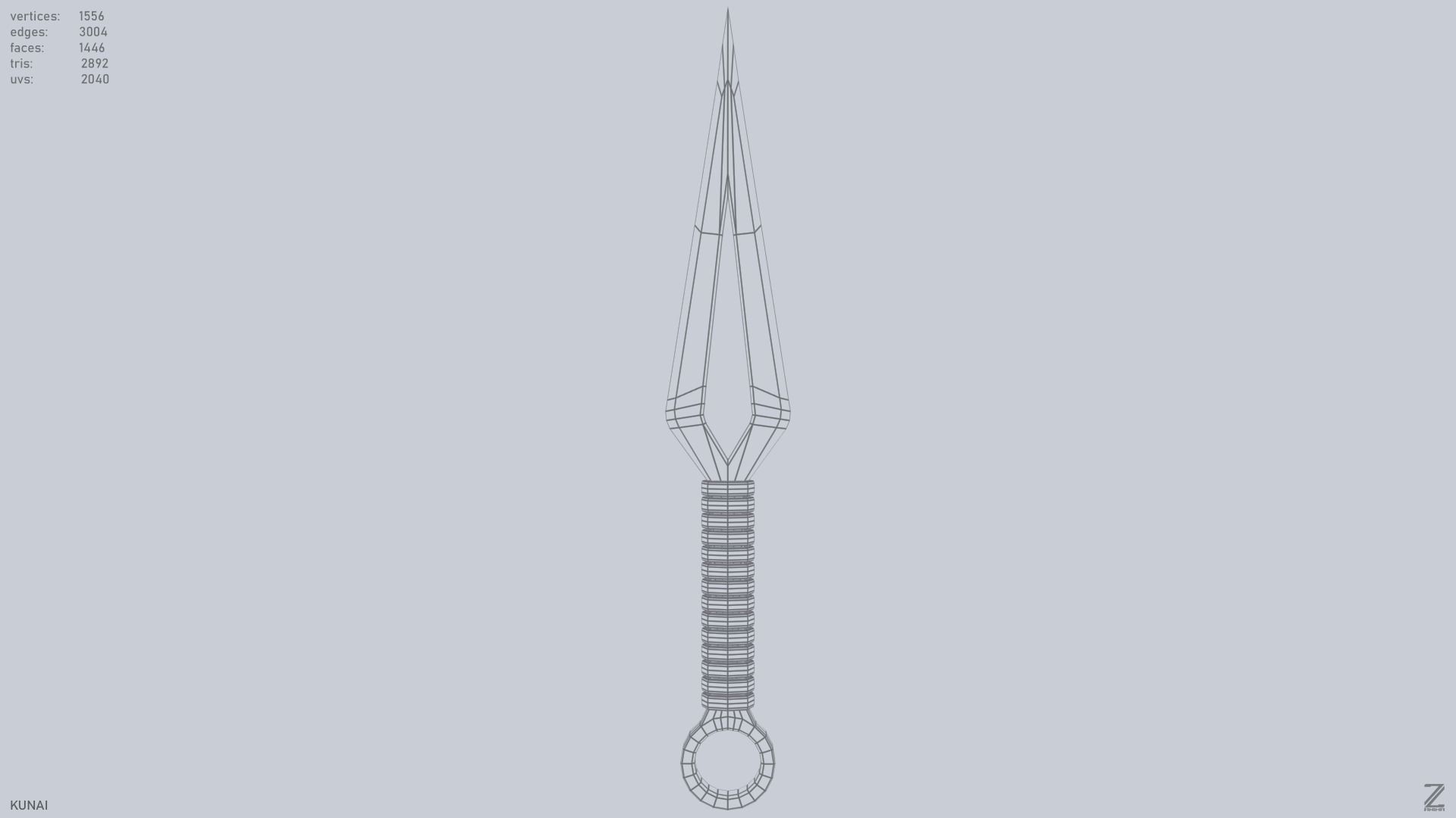 Kunai Low-poly 3D model_3