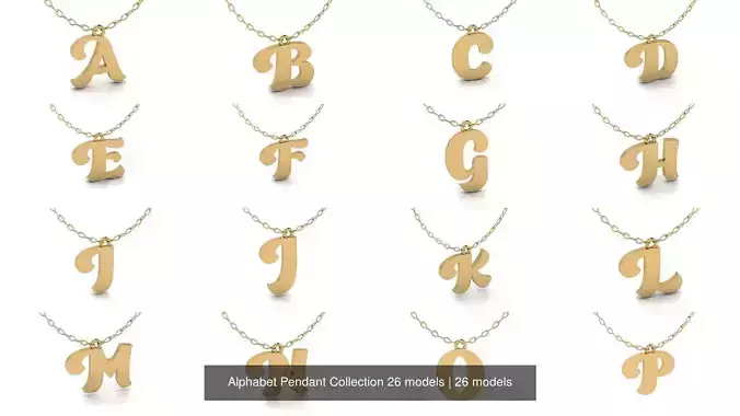 Alphabet Pendant Collection 26 models