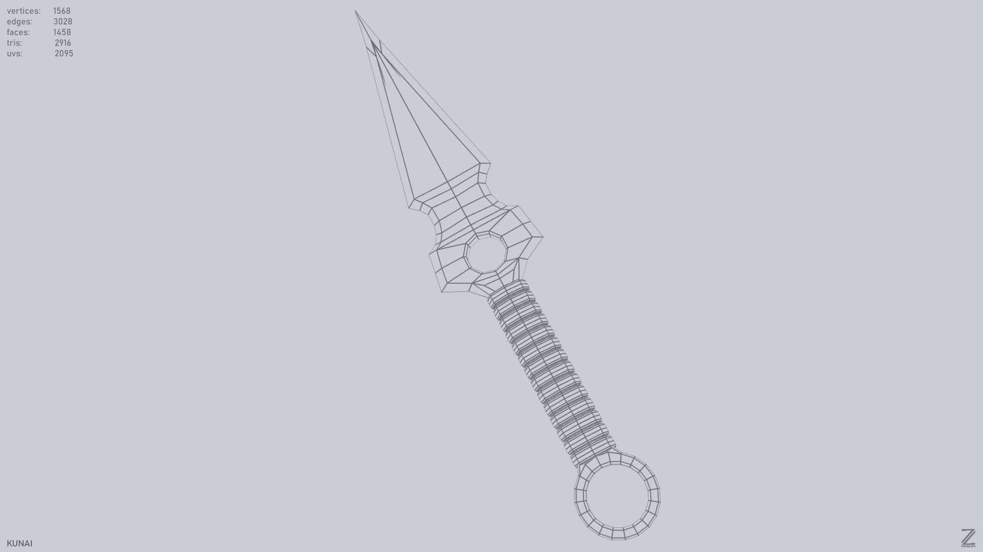 Kunai Low-poly 3D model_10