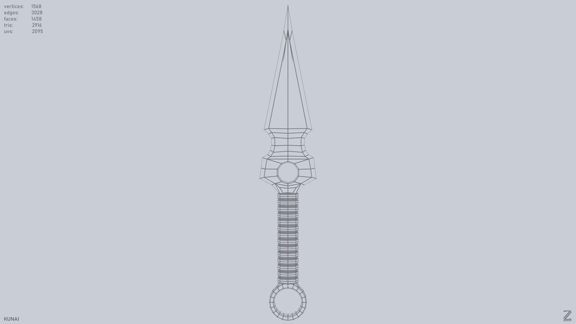 Kunai Low-poly 3D model_3