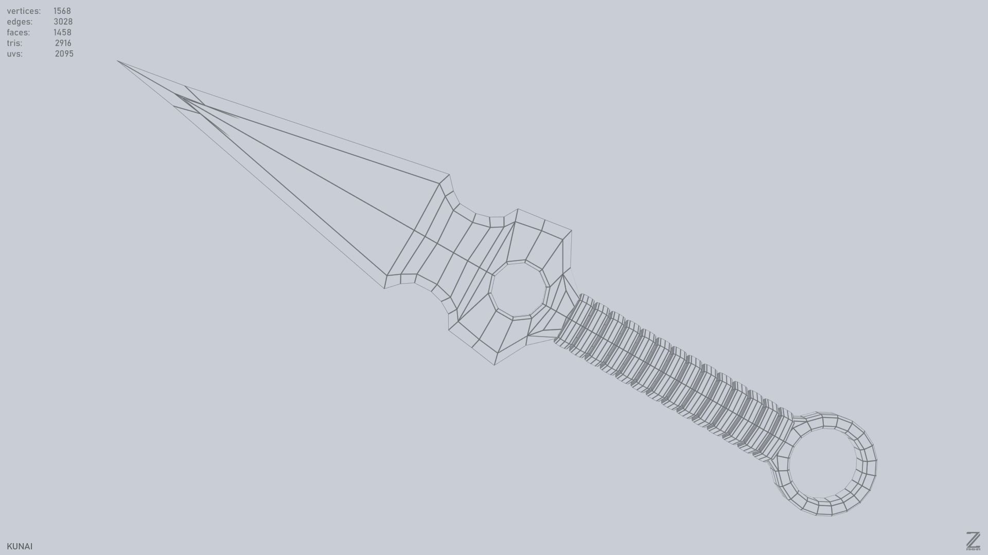 Kunai Low-poly 3D model_9