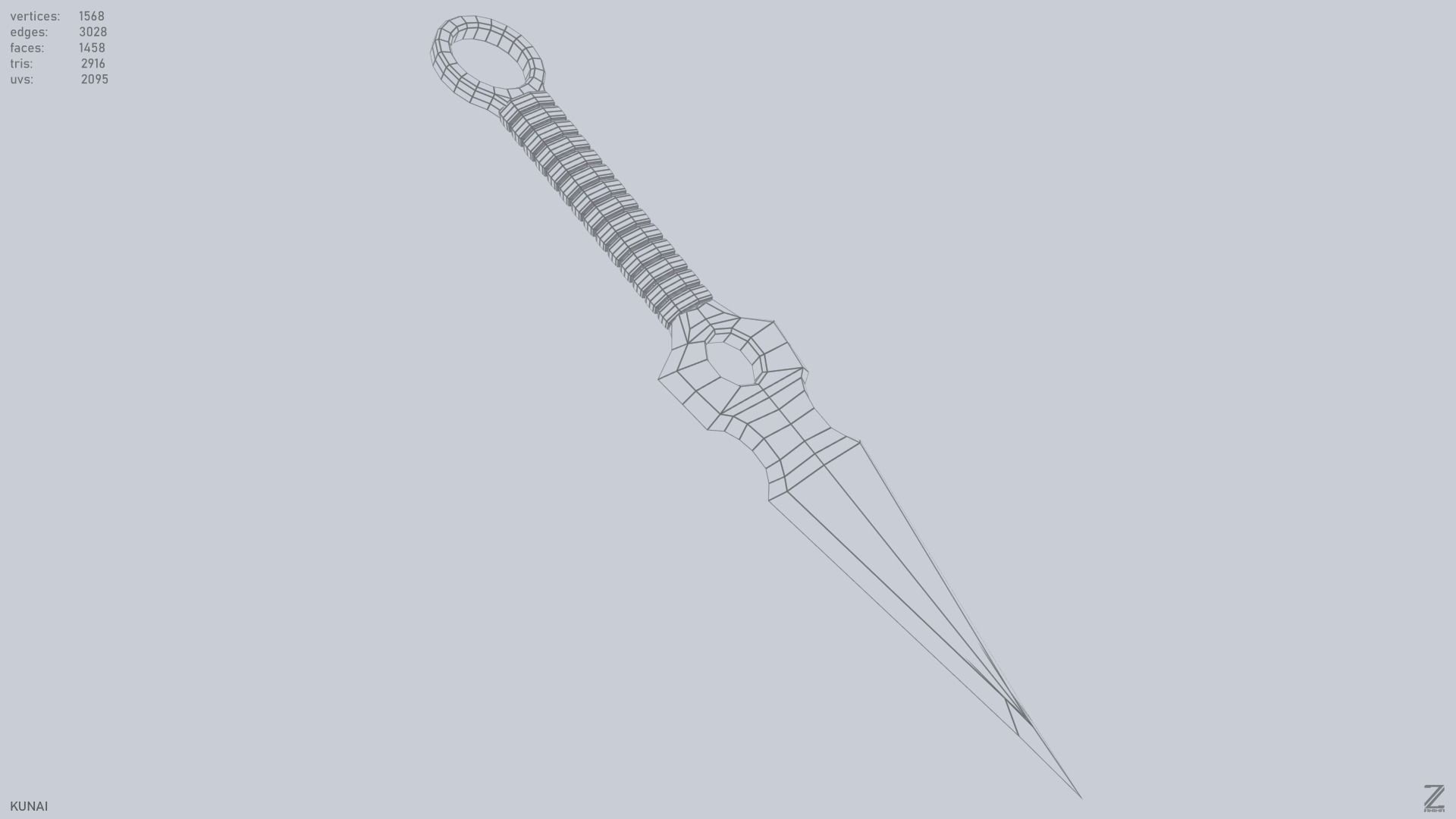 Kunai Low-poly 3D model_13
