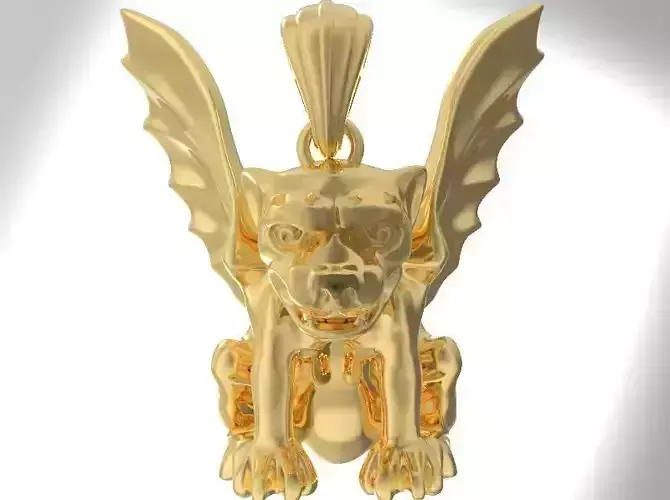 Good Luck Symbol Gargoyle Necklace Pendant Charm Bead 3D print model