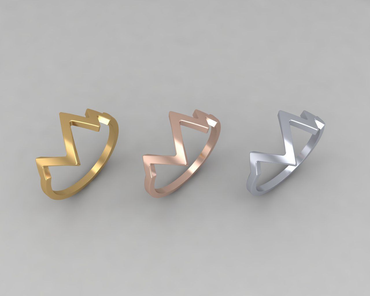 lightweight Heartbeat minimal ring 108-MW 3D print model_8