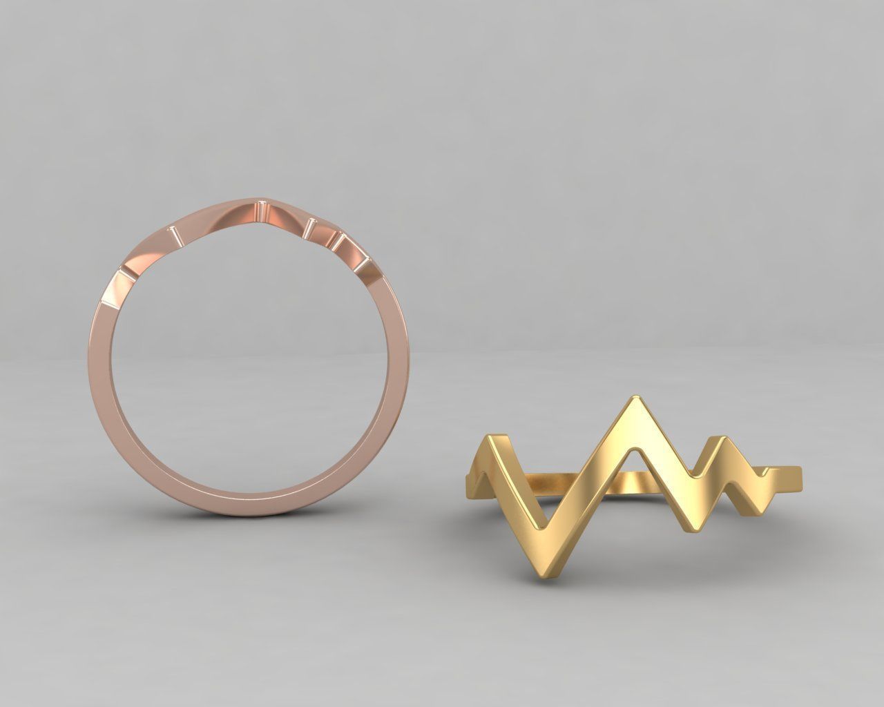 lightweight Heartbeat minimal ring 108-MW 3D print model_1