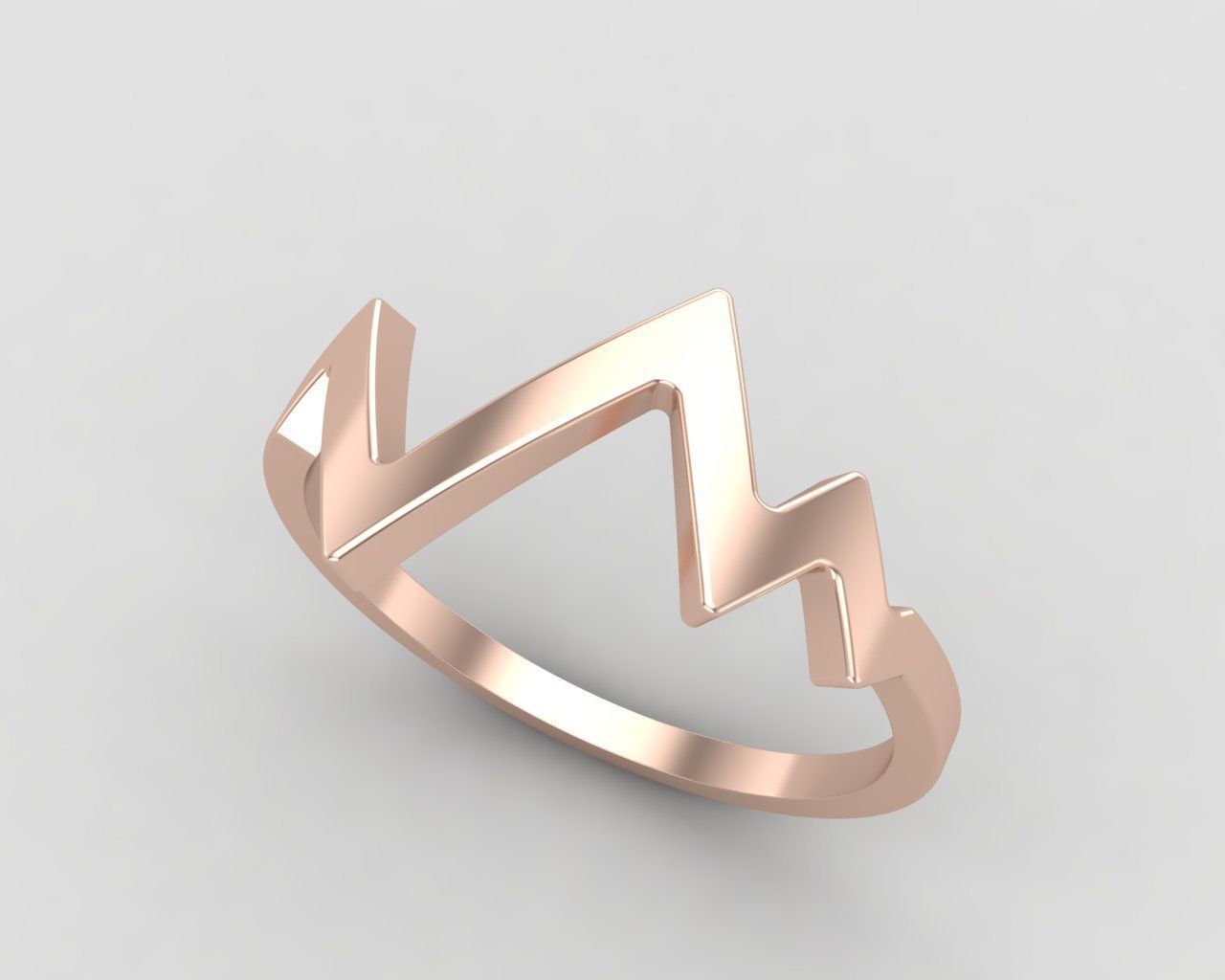 lightweight Heartbeat minimal ring 108-MW 3D print model_4