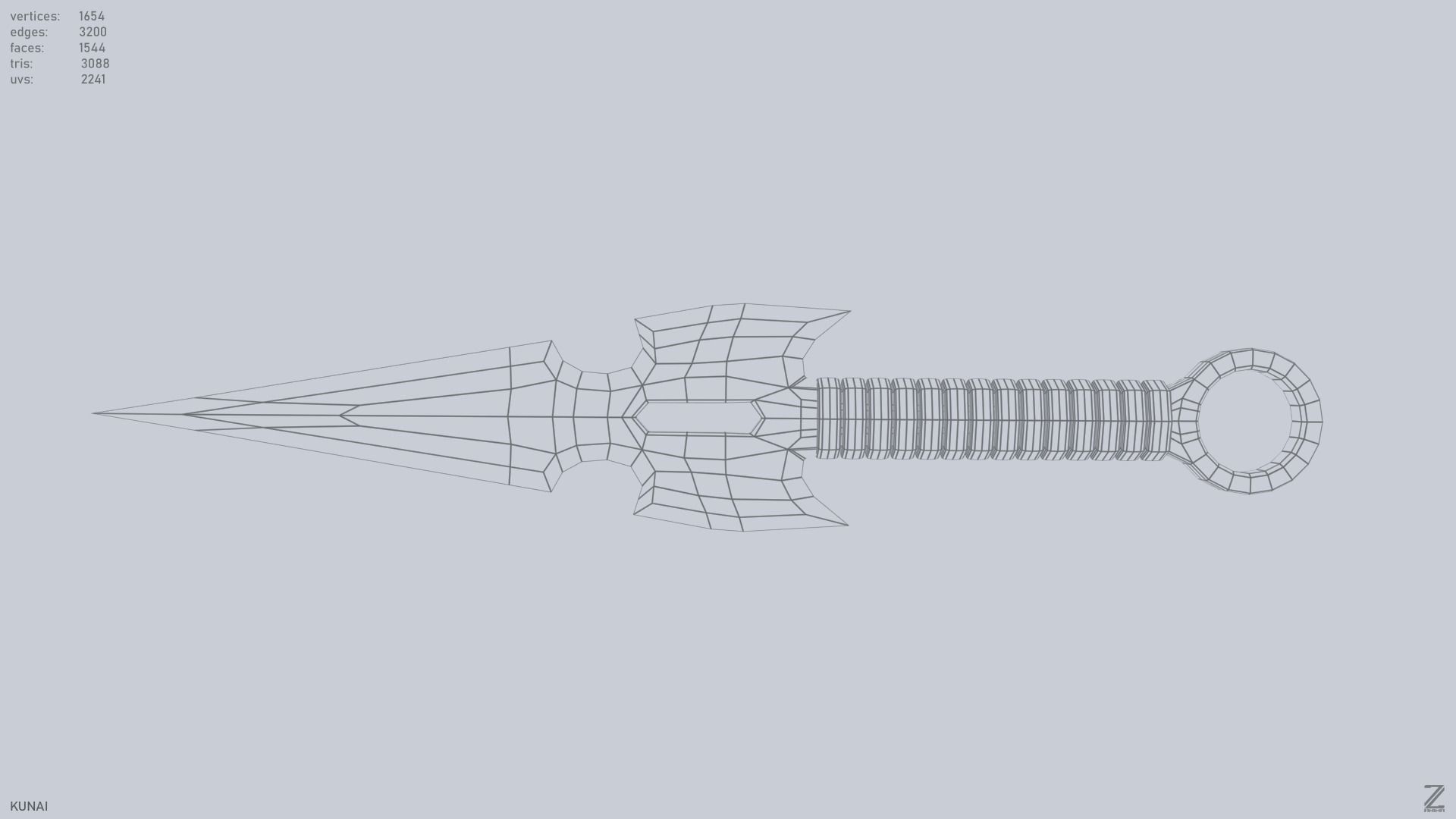 Kunai Low-poly 3D model_11