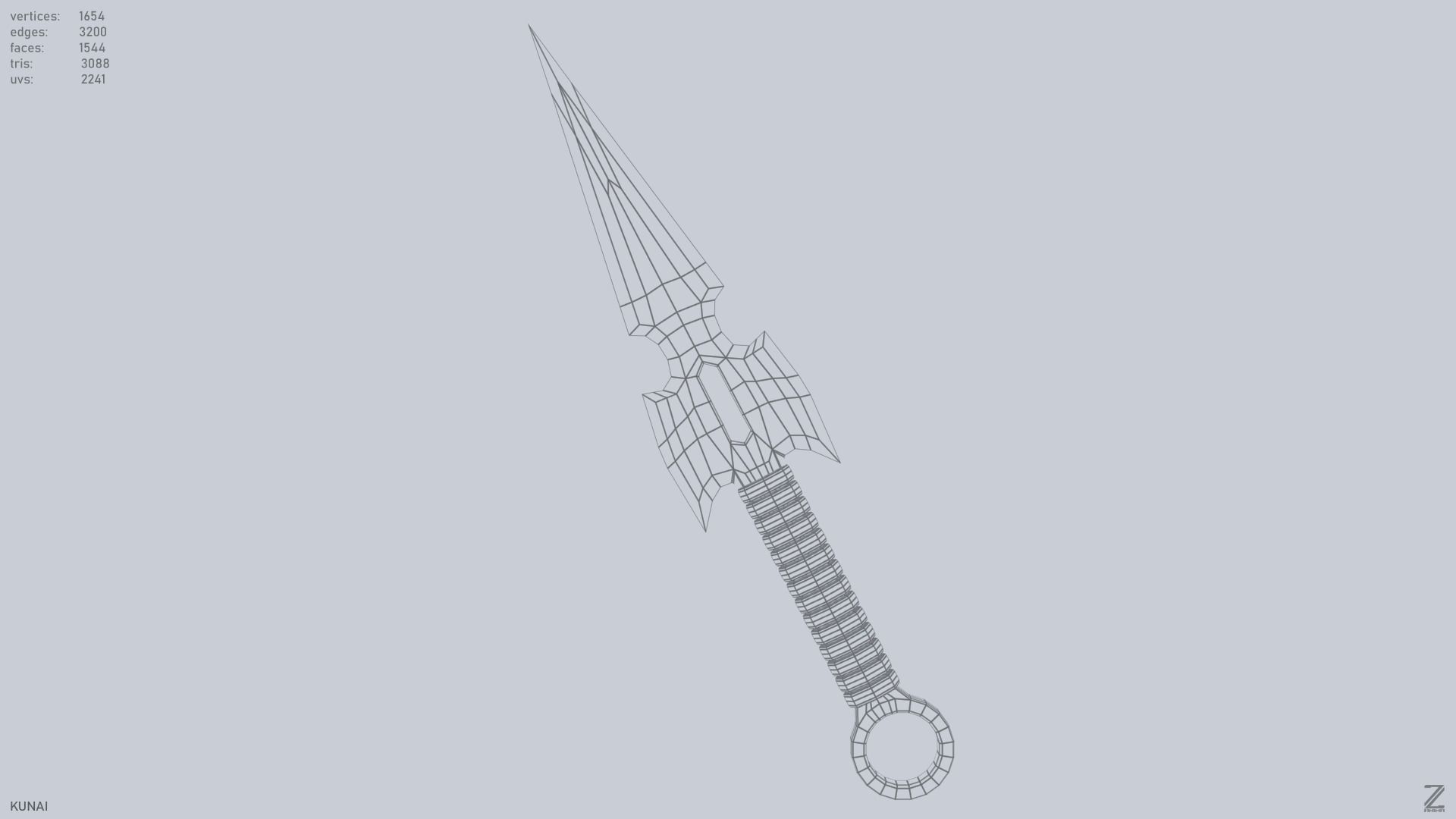 Kunai Low-poly 3D model_10