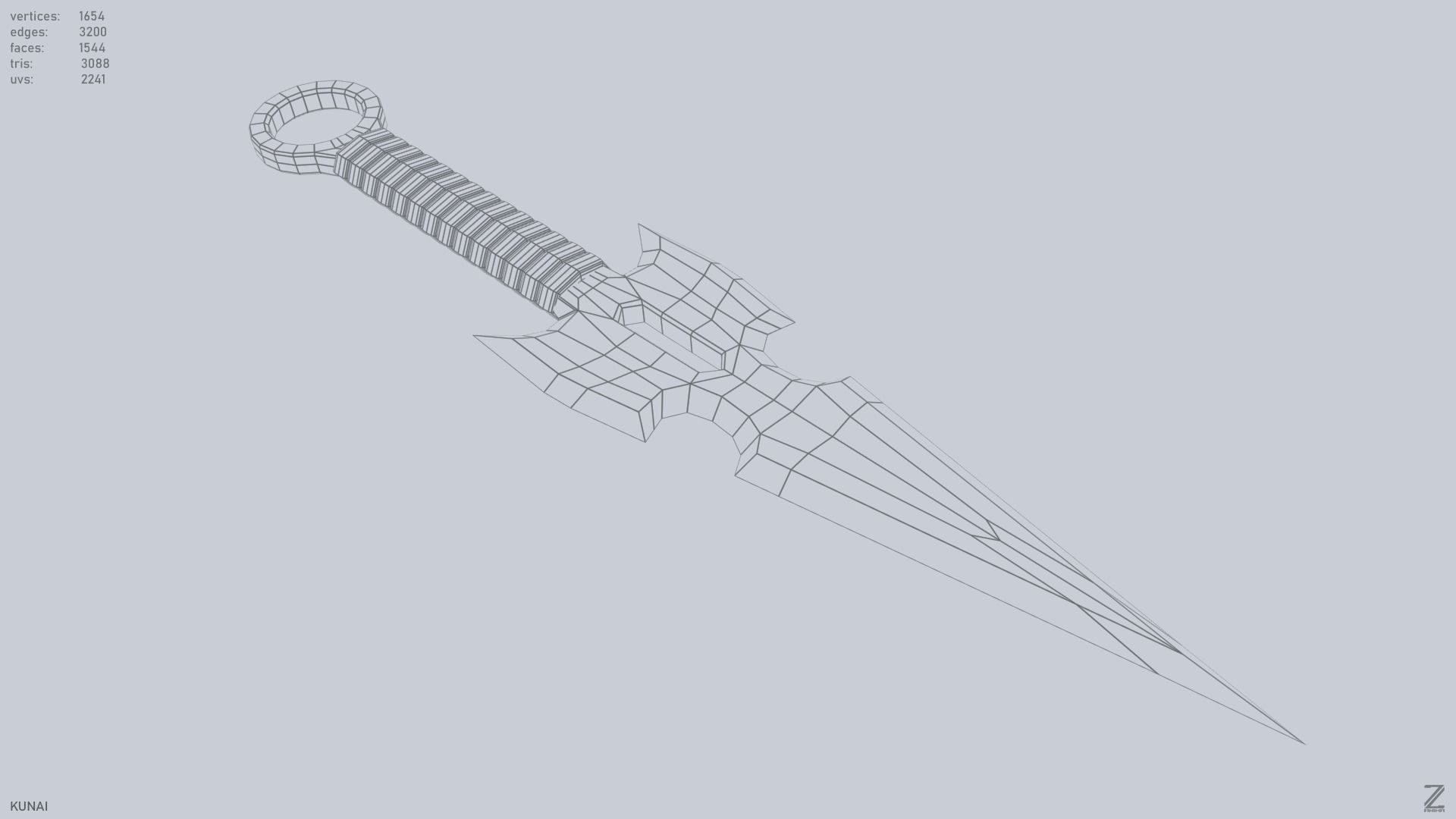 Kunai Low-poly 3D model_14