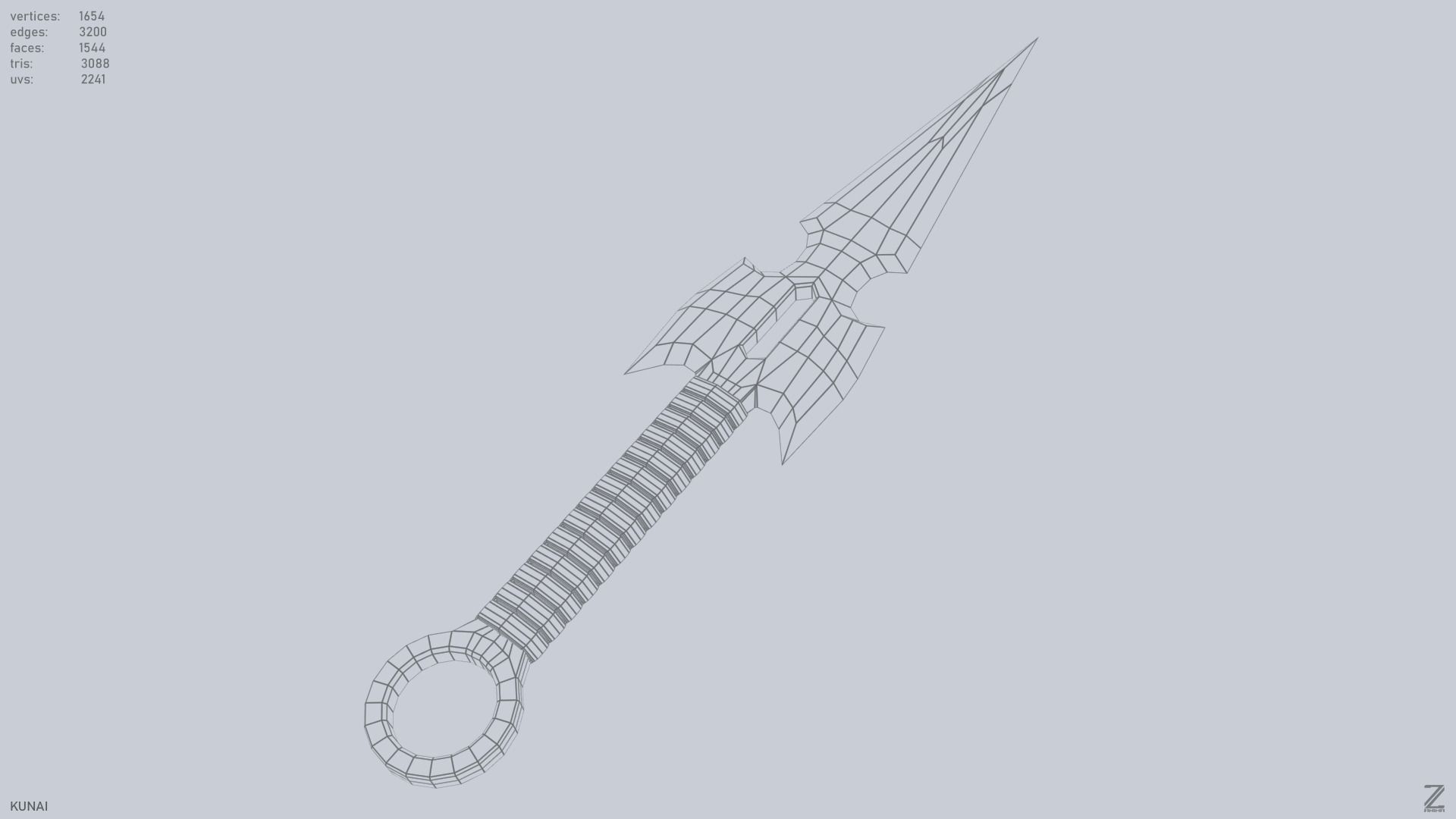 Kunai Low-poly 3D model_13