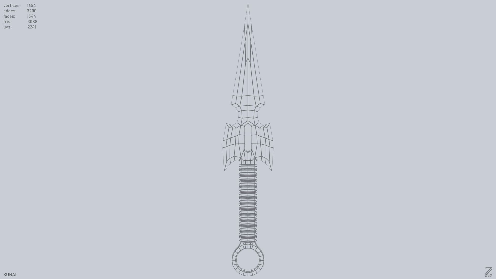 Kunai Low-poly 3D model_3