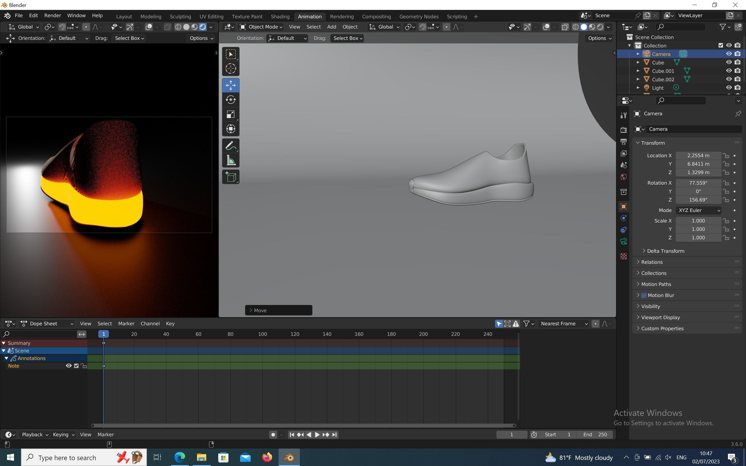 Shoe Blender Low-poly 3D model_6