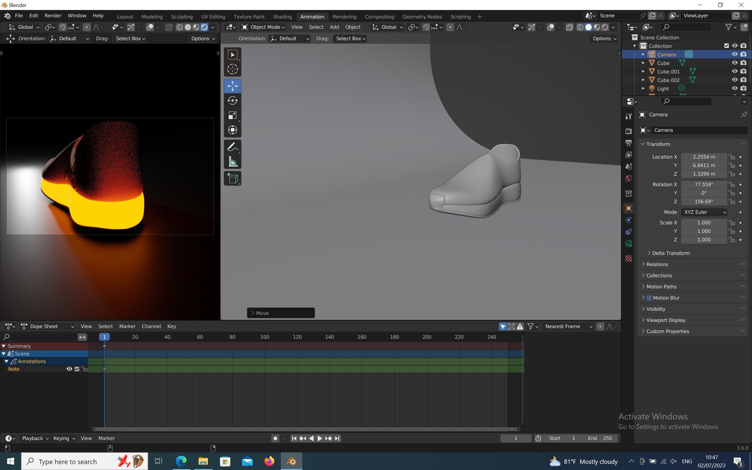 Shoe Blender Low-poly 3D model_7