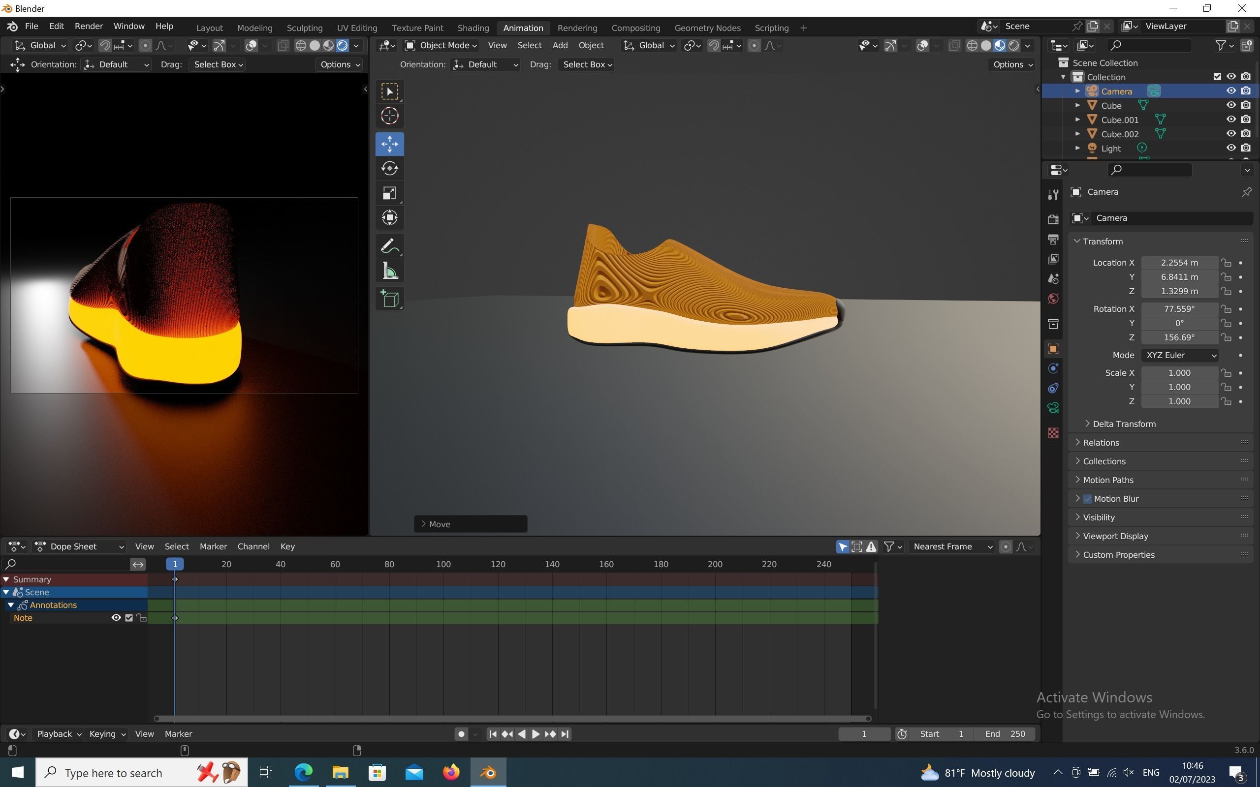 Shoe Blender Low-poly 3D model_5