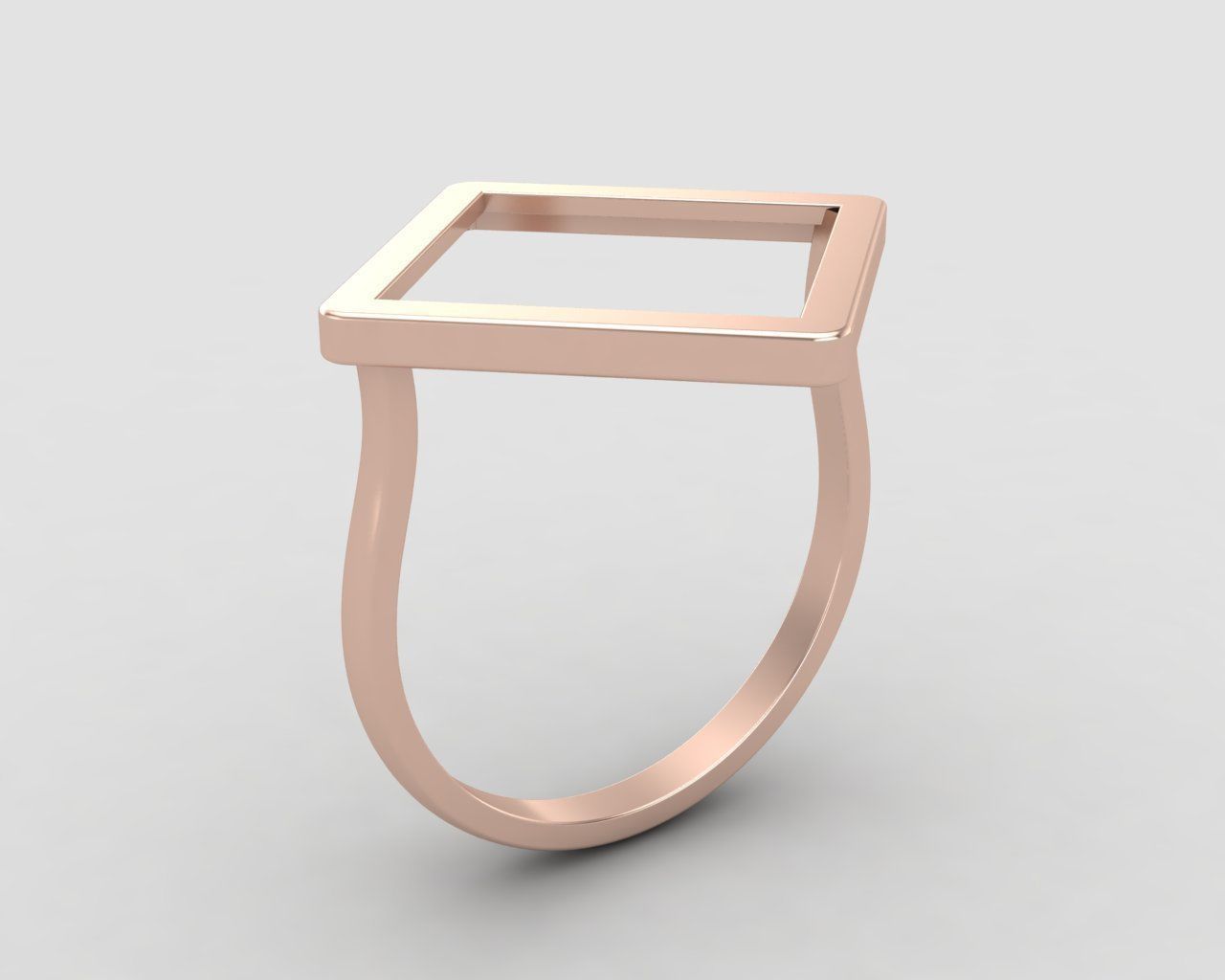 lightweight square minimal ring 110-MW 3D print model_3