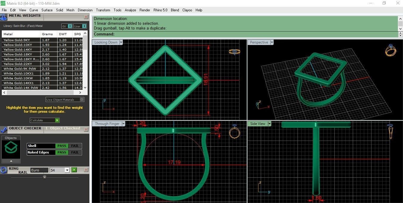 lightweight square minimal ring 110-MW 3D print model_2