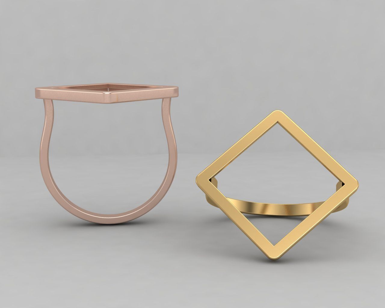 lightweight square minimal ring 110-MW 3D print model_1