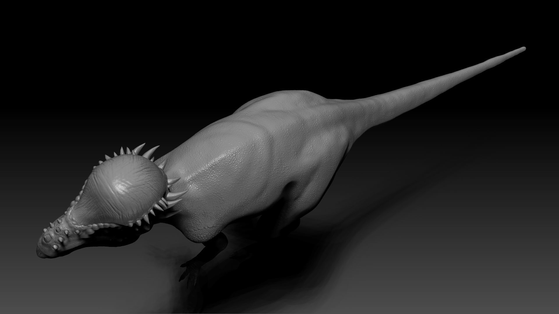 Dinosaur Pachycephalosaurus Sculpt Project 3D model_6