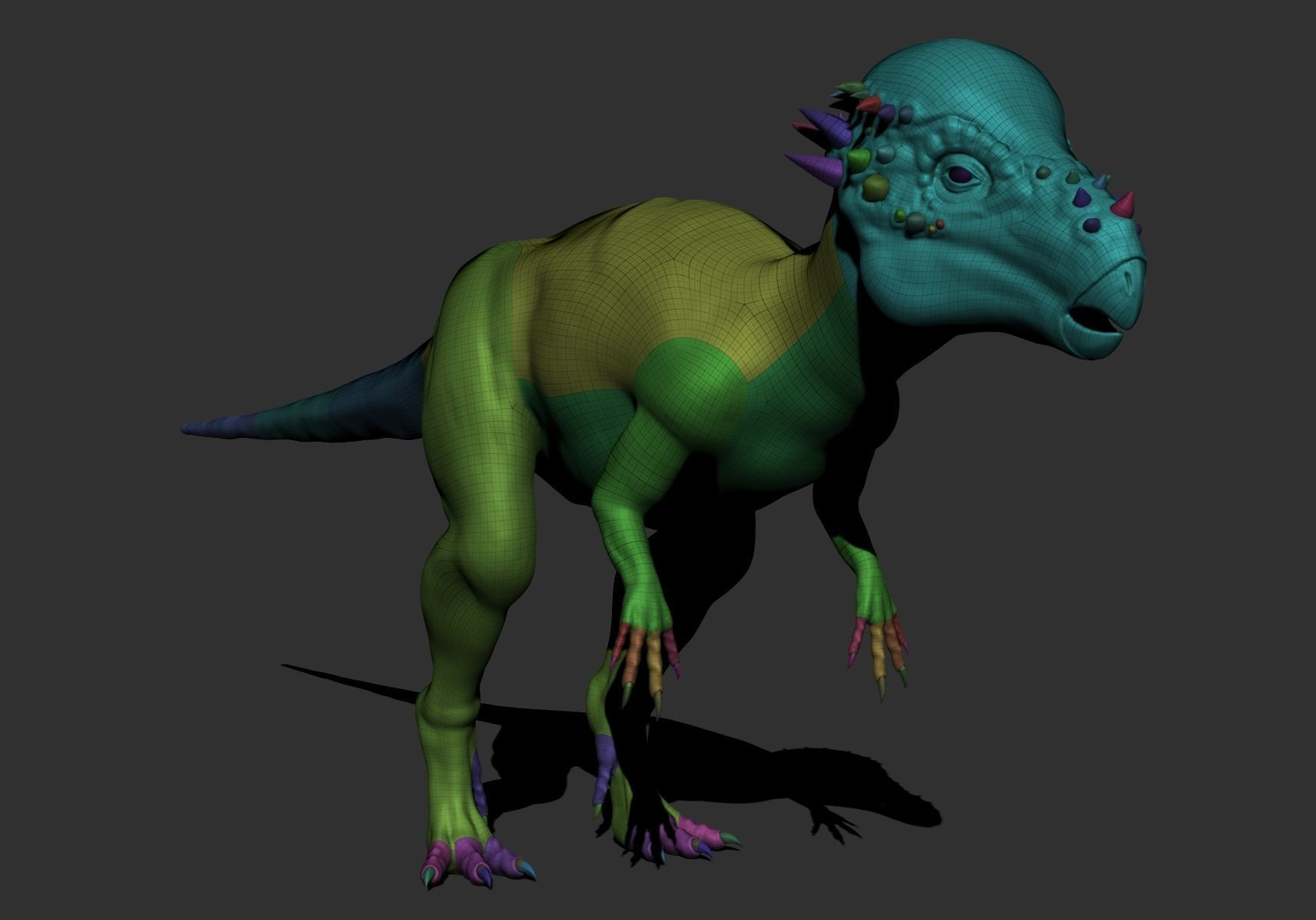 Dinosaur Pachycephalosaurus Sculpt Project 3D model_11