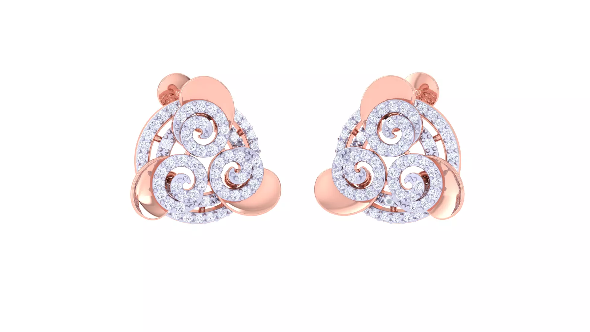 Beauty of Sterling Silver Earrings 3D print model