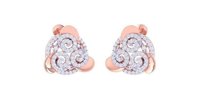 Beauty of Sterling Silver Earrings 3D print model