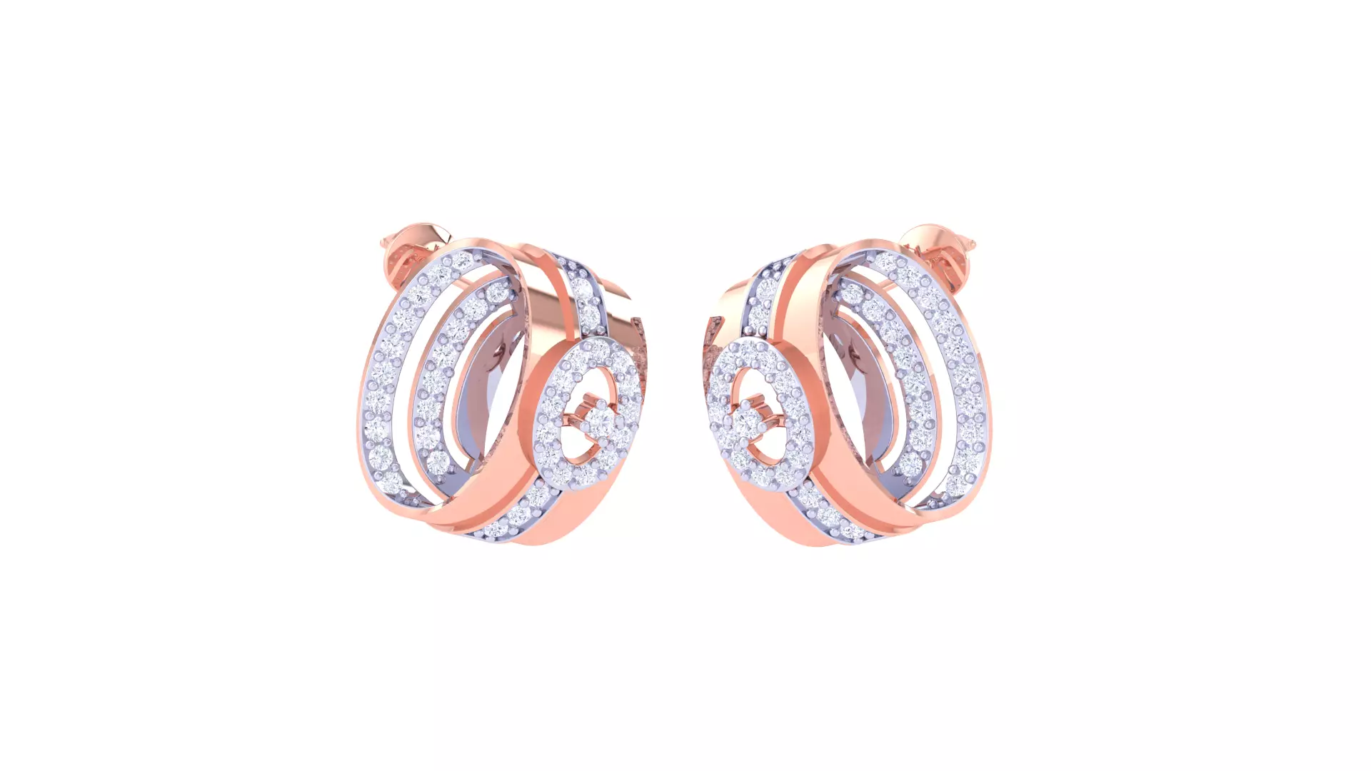 Sparkle and Shine with Diamond Earrings 3D print model