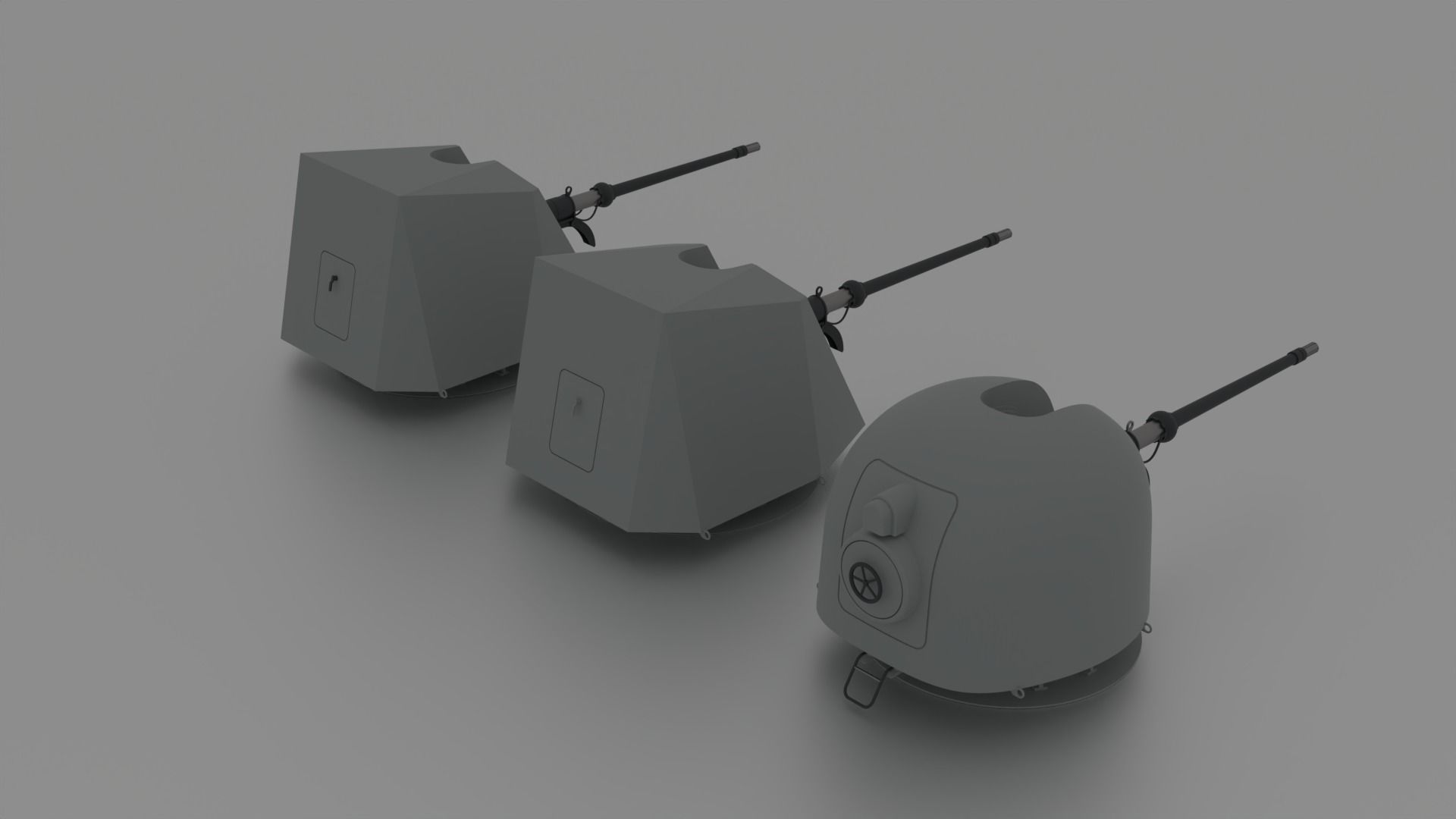 Naval Gun OTO Melara 76mm Family 3D model_3