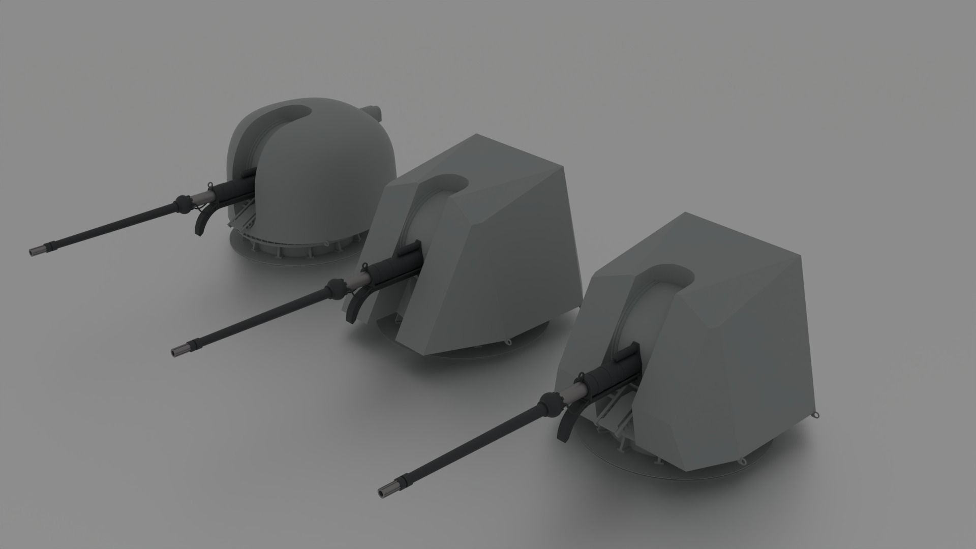 Naval Gun OTO Melara 76mm Family 3D model_1