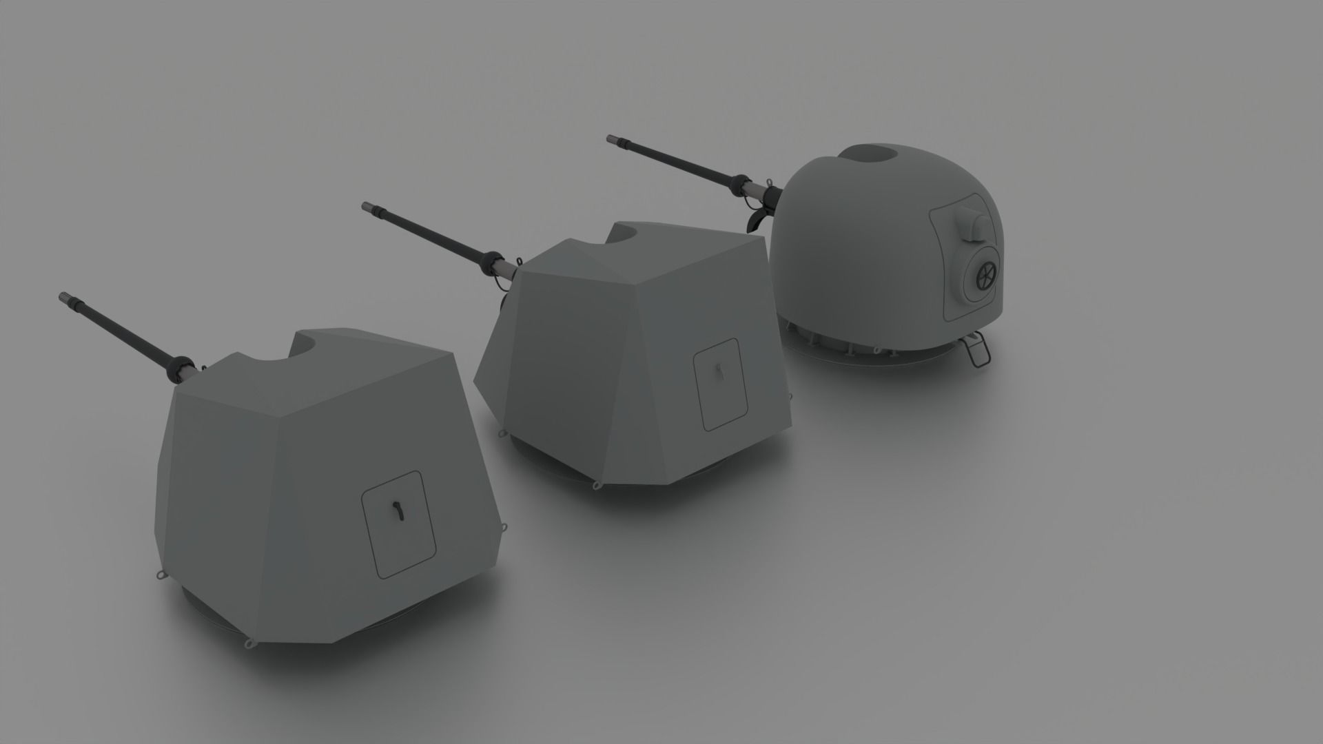 Naval Gun OTO Melara 76mm Family 3D model_2